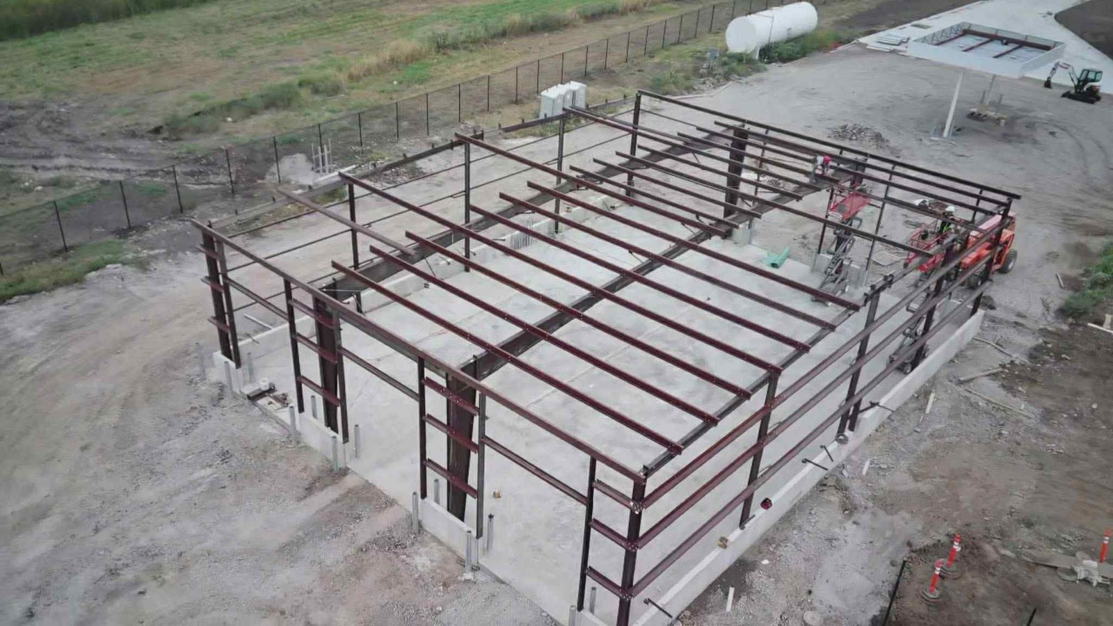 Framed 60 by 80 metal building